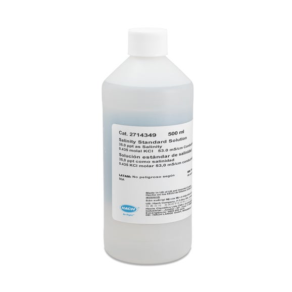 Potassium Chloride Standard Solution, 35.0 ppt Salinity, 53.0 mS/cm Conductivity, 500 mL
