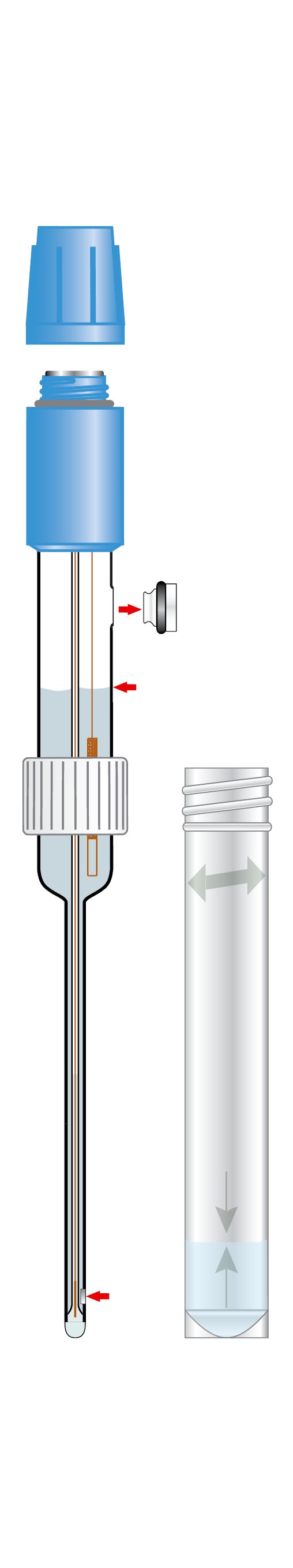 Sension+ 5208 pH liquid filled combination electrode for Micro Sample volumes, 3 mm diameter, screw cap S7