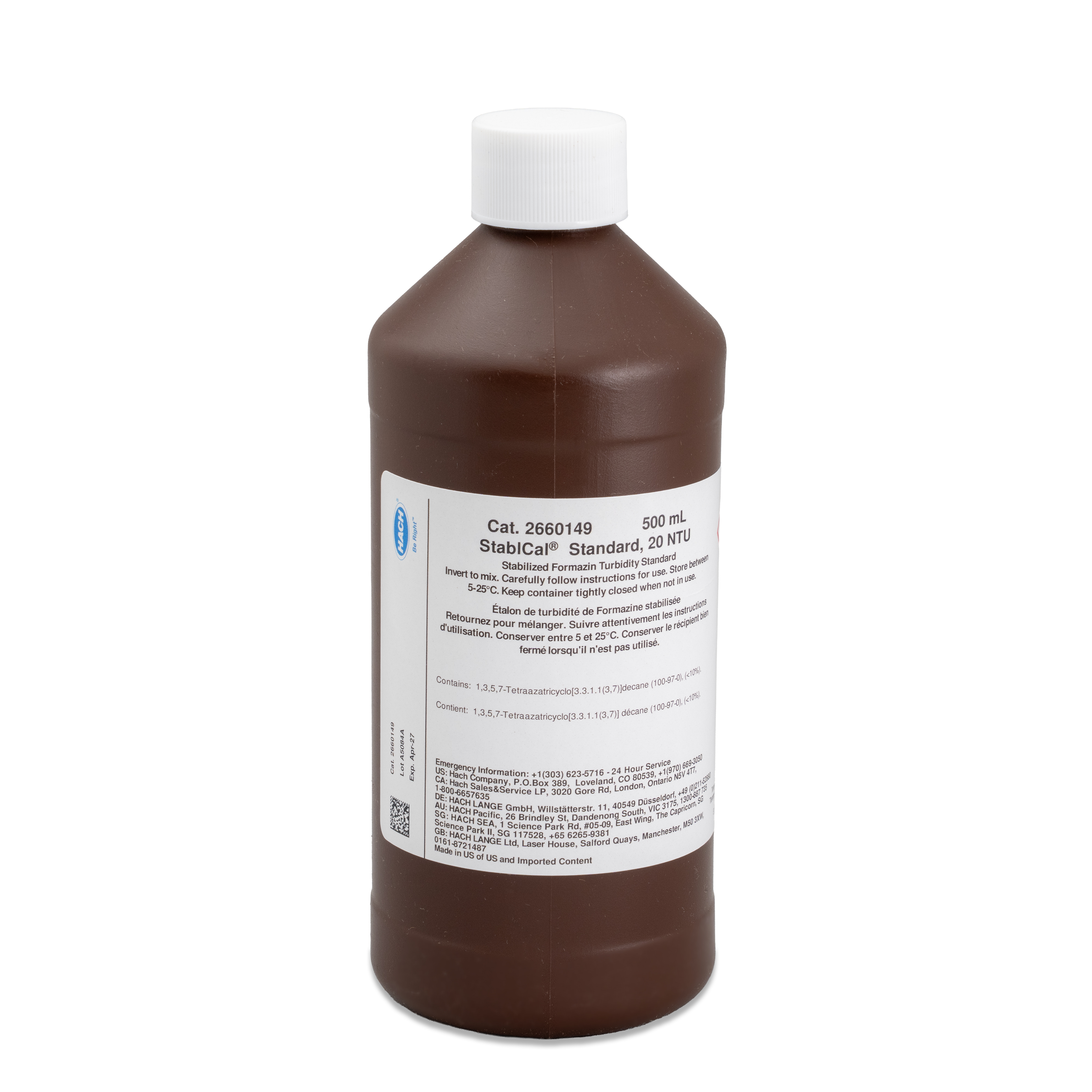 Stablcal® Turbidity Standard, 20 NTU, 500 mL