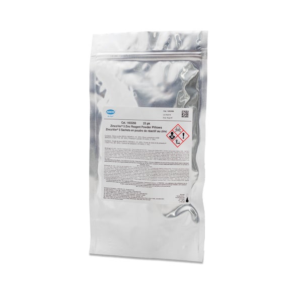 ZincoVer 5 Zinc Reagent Powder Pillows, 50 mL, pk/25