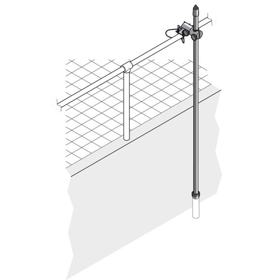 Pole mounting hardware pH, swivel, 1"NPT, SS pole 2 m