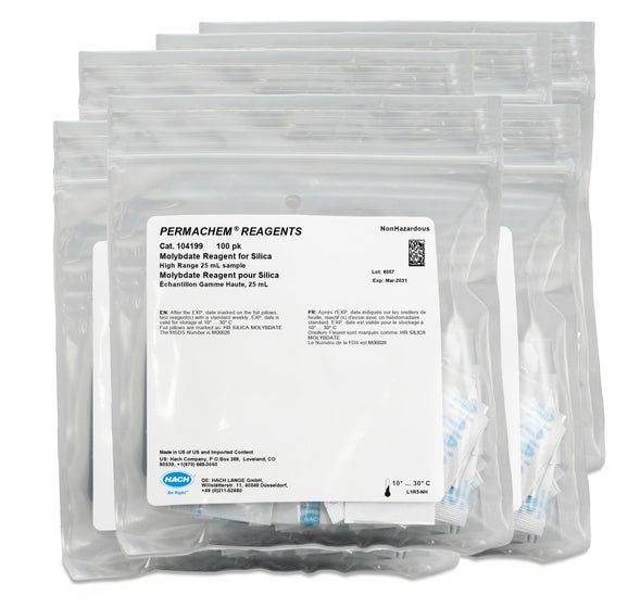 Molybdate Reagent Powder Pillows for HR Silica, 25mL, pk1000