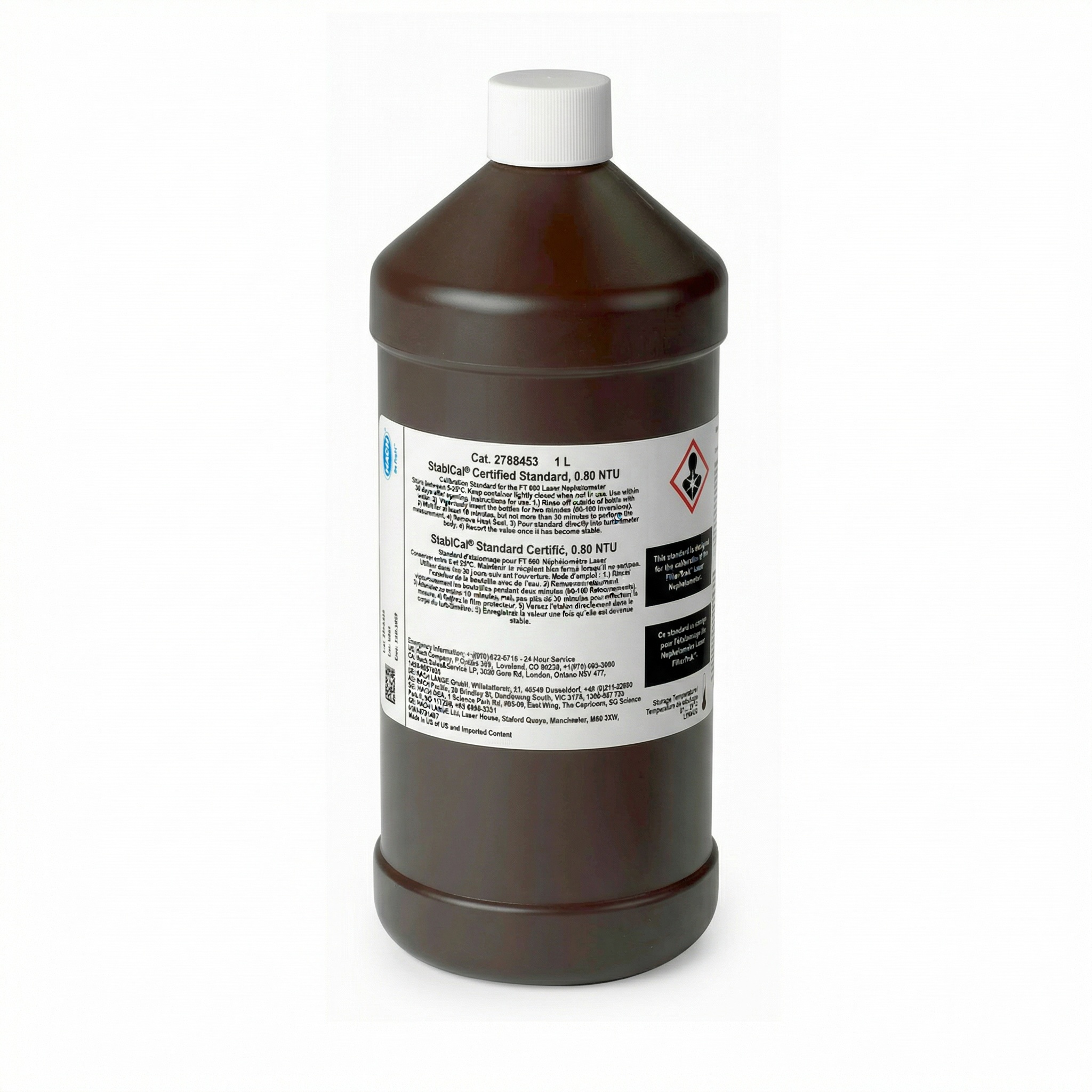 Stablcal® Turbidity Standard, 800 mNTU (0.80 NTU), 1.0 L | Hach