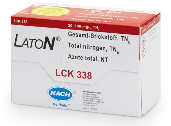 Laton Total Nitrogen cuvette test 20-100 mg/L TN, 25 tests