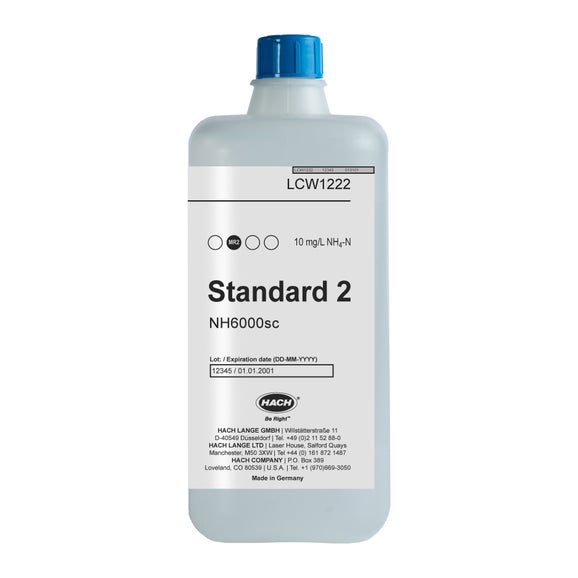 NH6000sc Standard Solution 2 for Measuring Range 2, 10 mg/L NH₄-N, 1.95 L