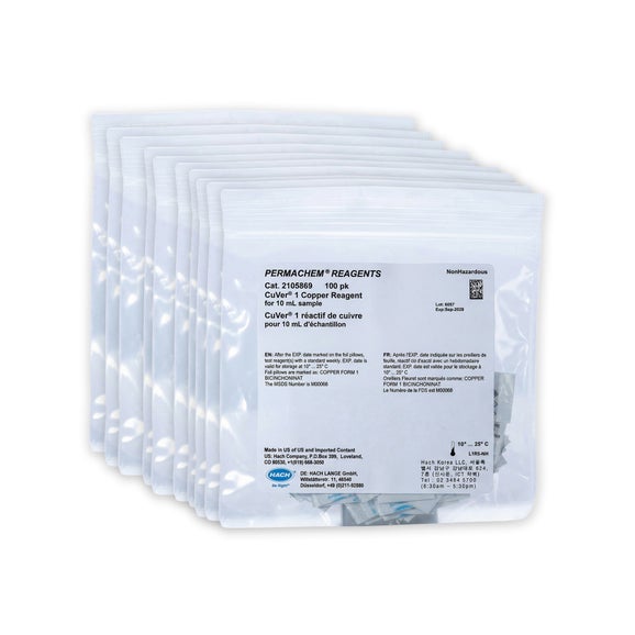 CuVer 1 Copper Reagent Powder Pillows, 10 mL, pk/1000 (10 x pk/100)
