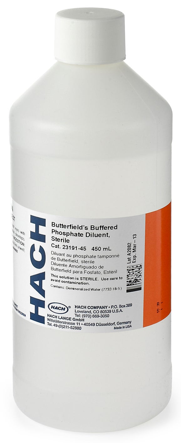 Butterfield's Buffered Phosphate, 450 mL, 10/pk