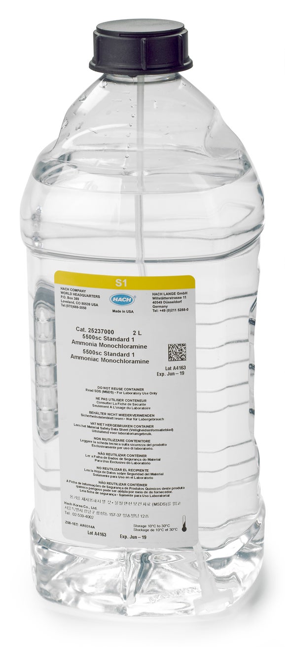 5500sc Ammonia Monochloramine Standard 1 (0 ppm NH₃), 2L