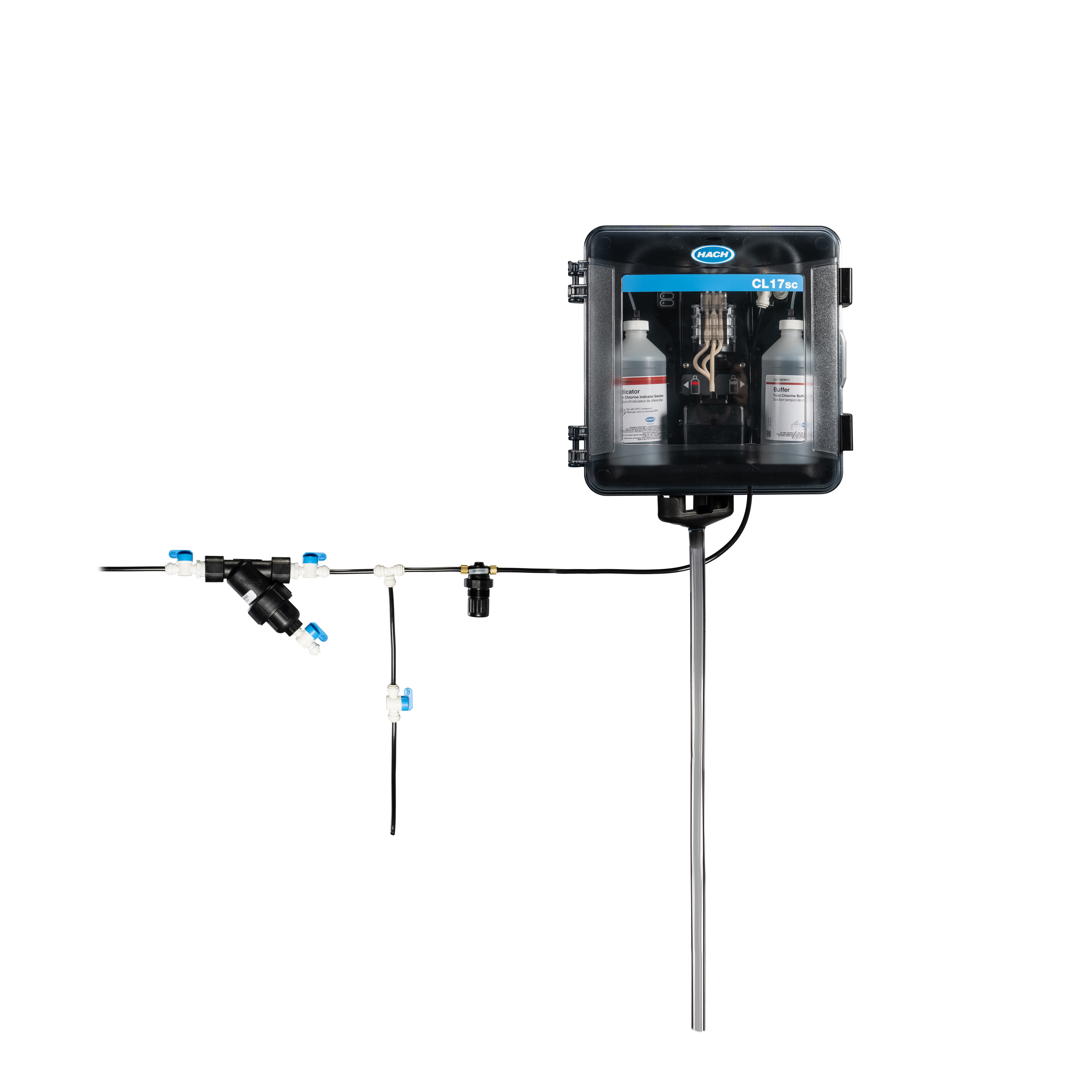 CL17sc Colorimetric Chlorine Analyzer with Standpipe Installation Kit and Reagents for Free Chlorine
