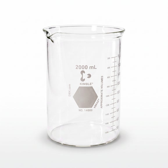 Beaker, Griffin, Low Form, Glass, 2000 mL