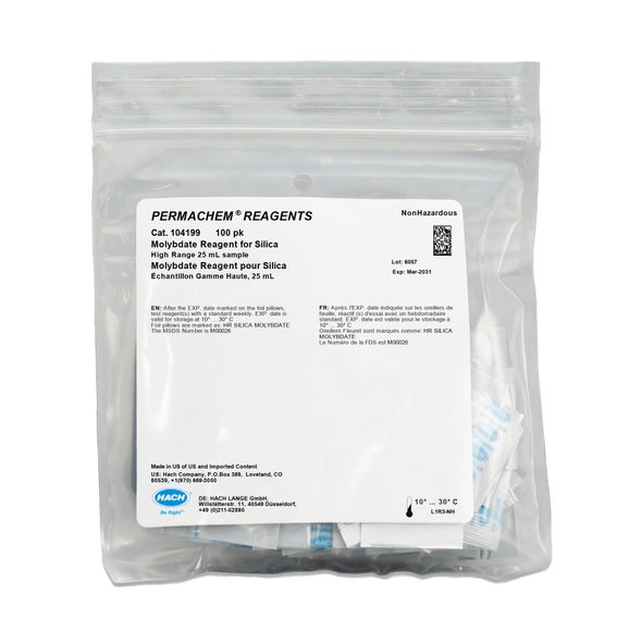 Molybdate Reagent Powder Pillows for HR Silica, 25mL, pk100