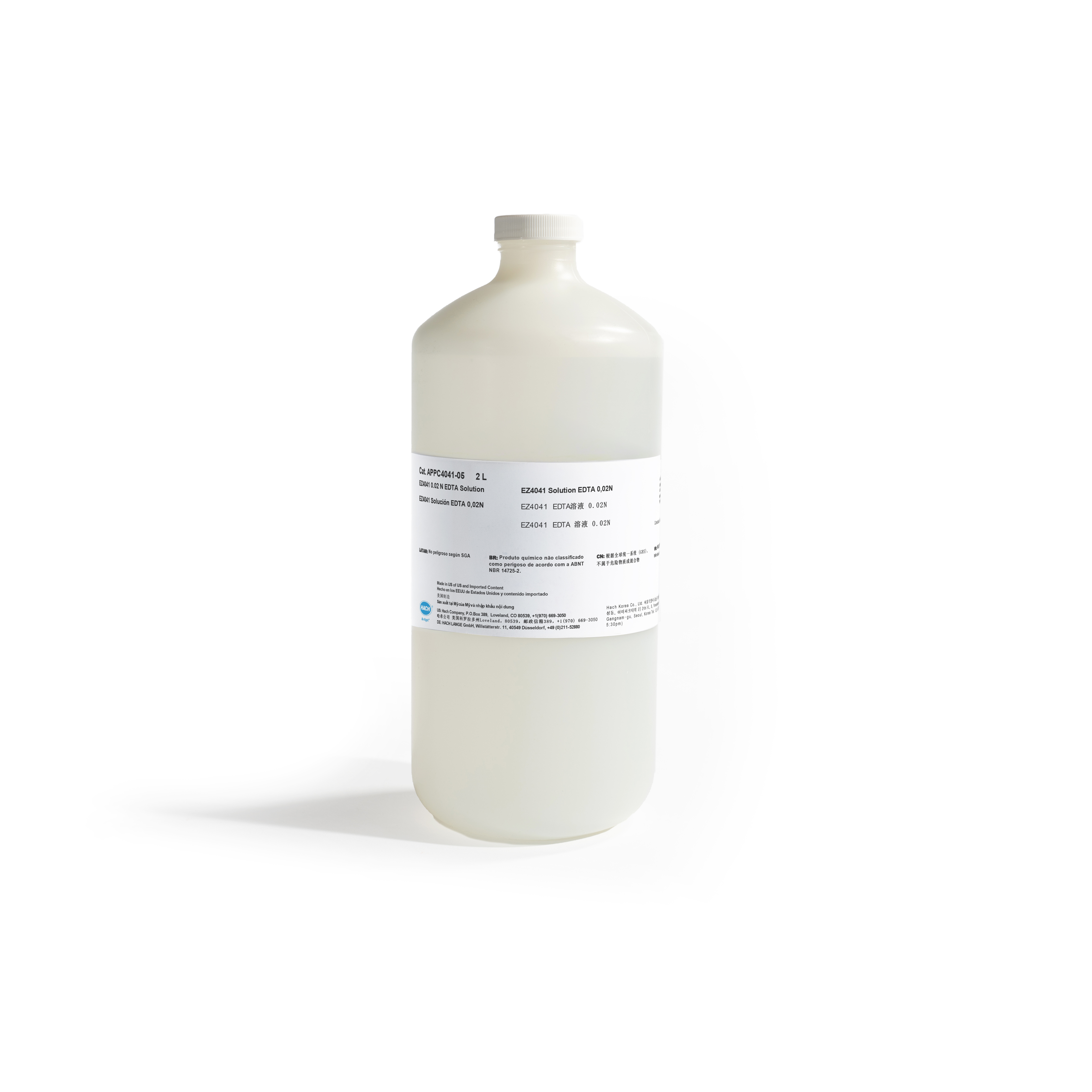 EDTA solution for EZ4041 Total Hardness Analyzer, 0.01 M, 2 L