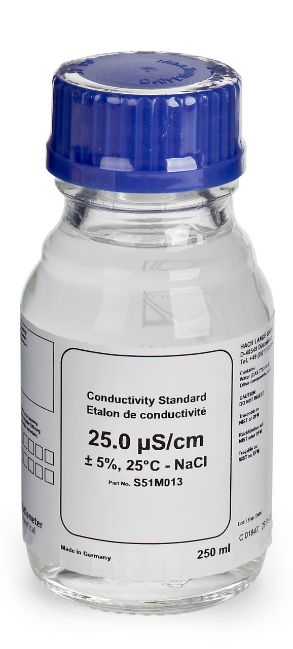 25 µS/cm Certified Reference Material CRM  Conductivity Standard Solution, NaCl, 250 mL