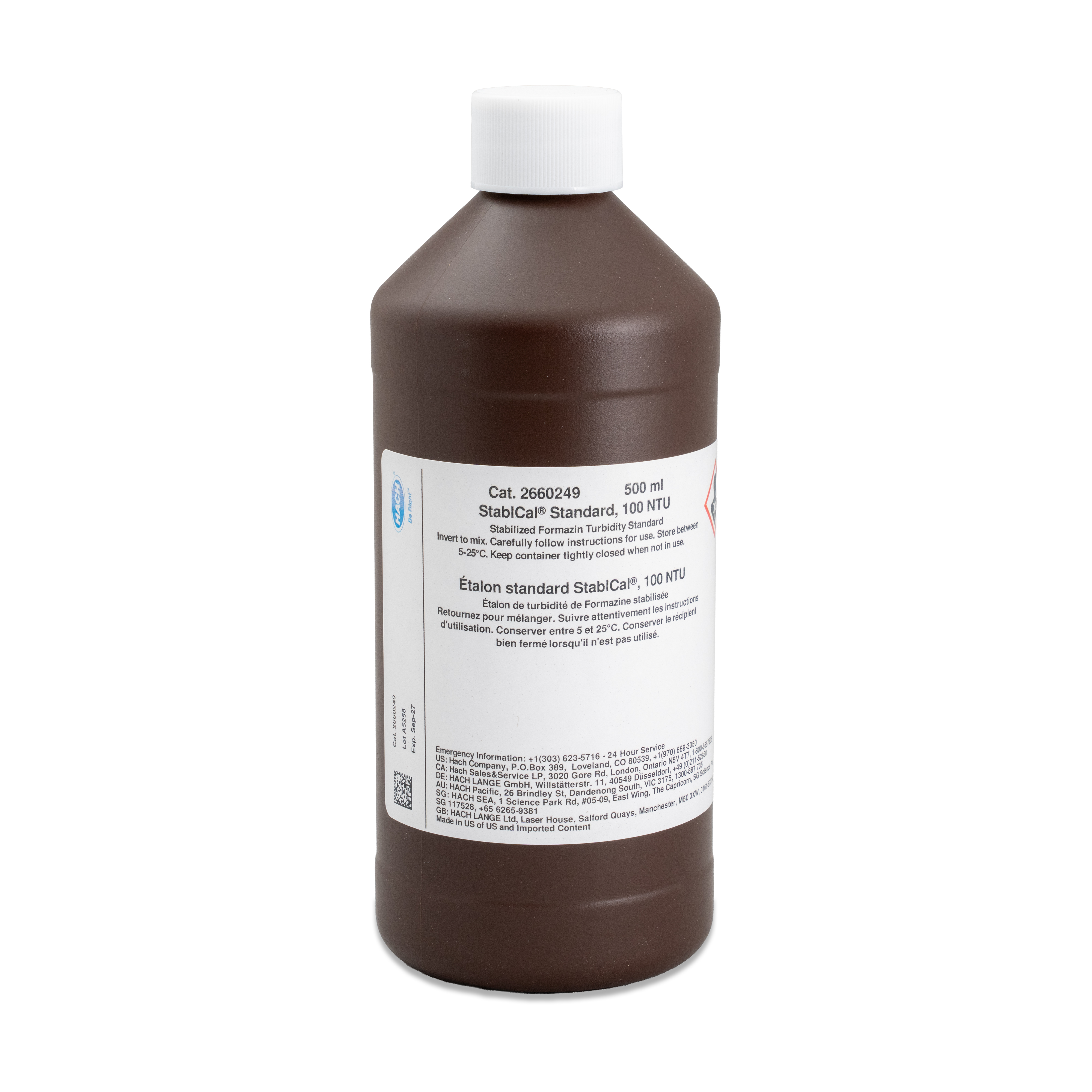Stablcal® Turbidity Standard, 100 NTU, 500 mL
