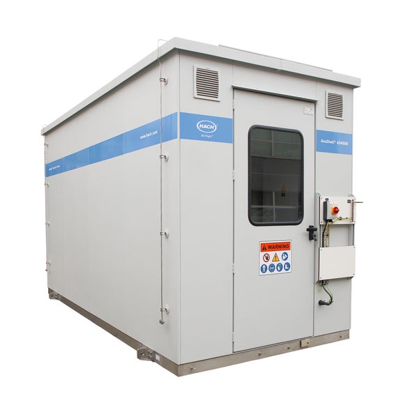 AnaShell walk-in Analytical Shelter Type AS4500, for up to six analysers plus sample preconditioning, with window