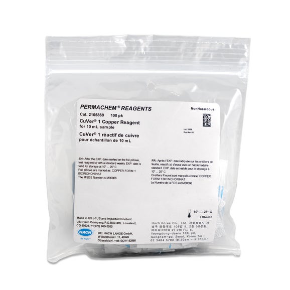 CuVer 1 Copper Reagent Powder Pillows, 10 mL, pk/100