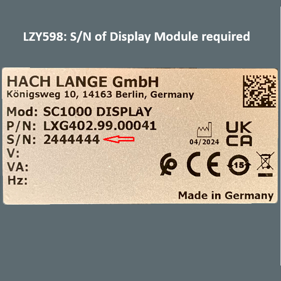 SC1000 Modbus TCP/IP License Kit (serial nr. of display module required)
