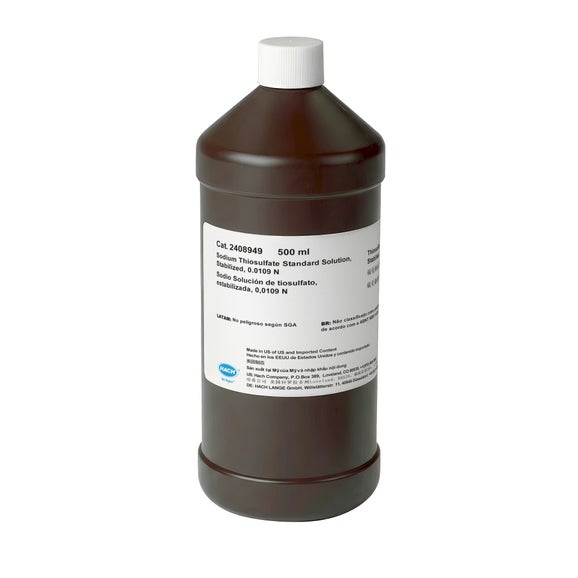 Standard solution, sodium thiosulfate, stabilized, 0.0109 N, 500 mL