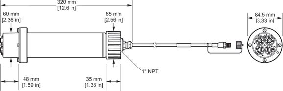 AN-ISE sc Low cost ISE combination Ammonium and Nitrate probe (immersion) with RFID, 10 m cable