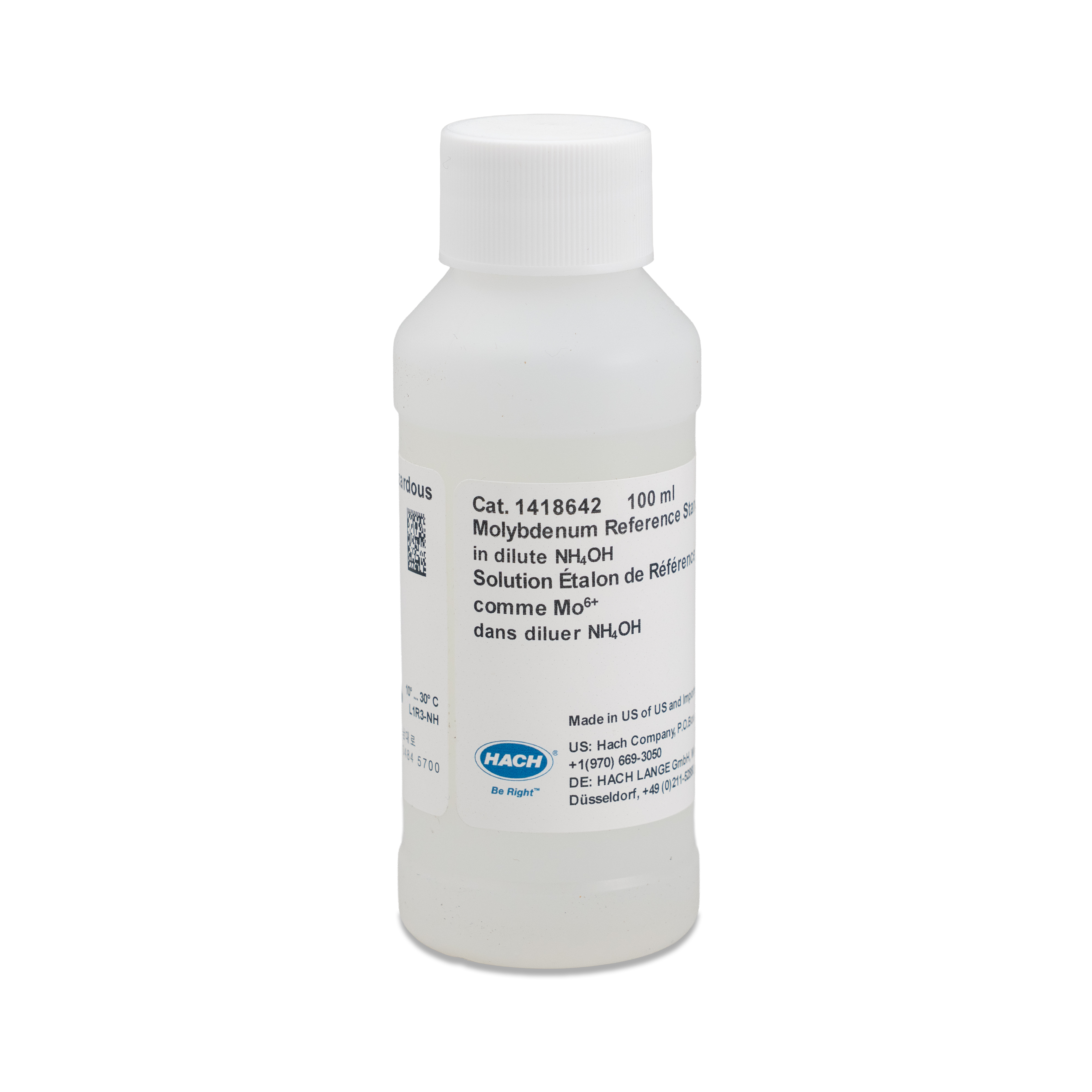 MIAN HM SS-β 1000ml Molybdenum Standard Solution, 1000 mg/L as Mo (NIST), 100 mL | Hach