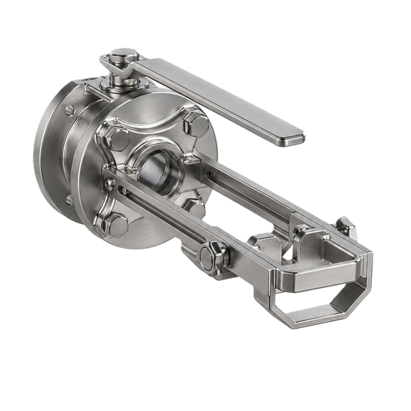 Ball valve armature for Solitax inline sc and Solitax highline sc, Stainless Steel, Pmax <1 bar (14 PSI)