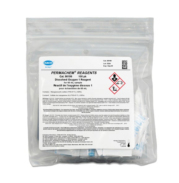 Dissolved Oxygen 1 Reagent Powder Pillows, 60mL sample, pk/100