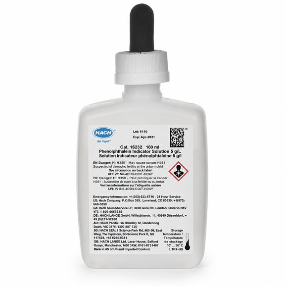 Phenolphthalein Indicator Solution, 5 g/L, 100 mL MDB (APHA)