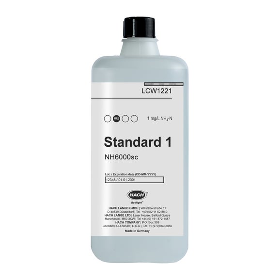 NH6000sc Standard Solution 1 for Measuring Range 2, 1 mg/L NH₄-N, 1.95 L