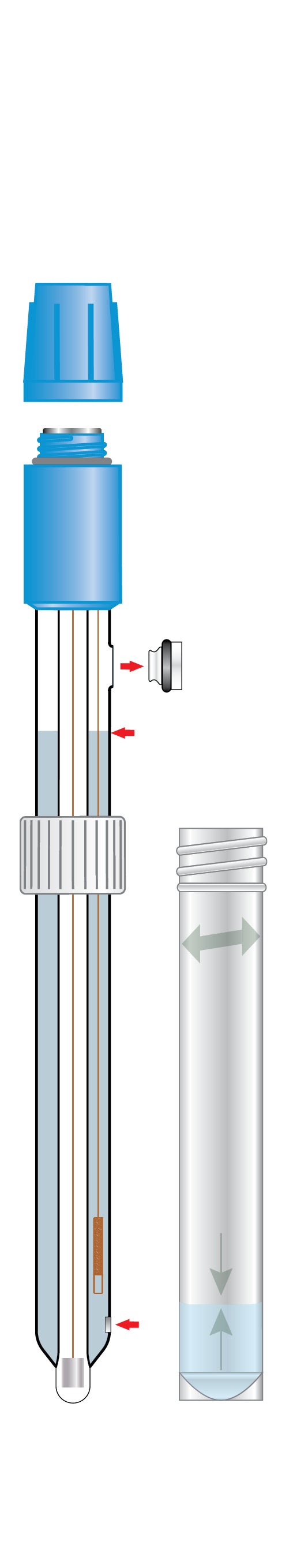 Sension+ silver electrode 5260 for argentometric titrations, screw cap S7.