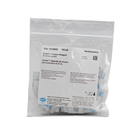 CuVer 1 Copper Reagent Powder Pillows, 25 mL, pk/100