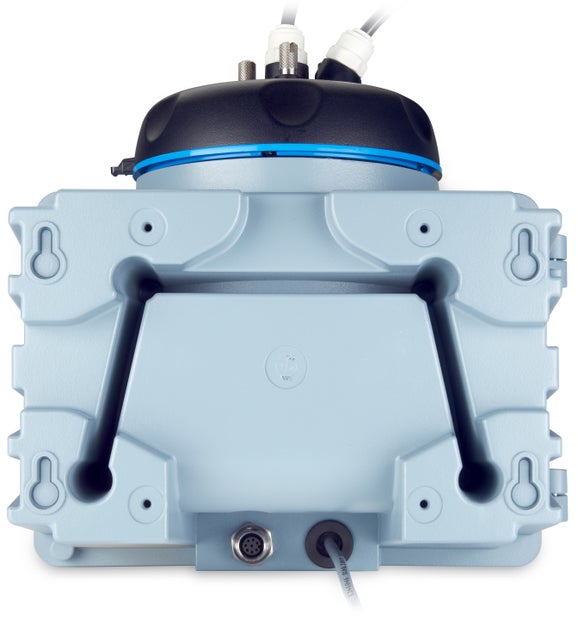 An accessories connector for the TU5 Series turbidimeters allows for connection of a flow meter or automatic cleaning module