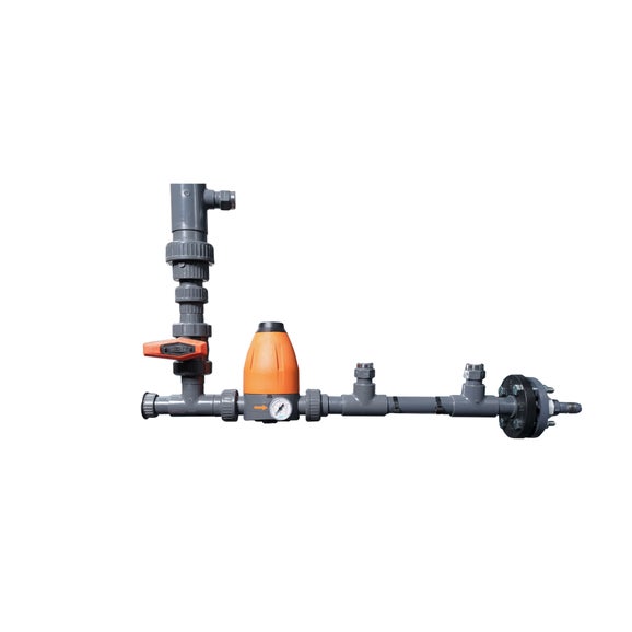 De-bubbler including tubing and pressure relief valves for ScrubberMonitor cabinets