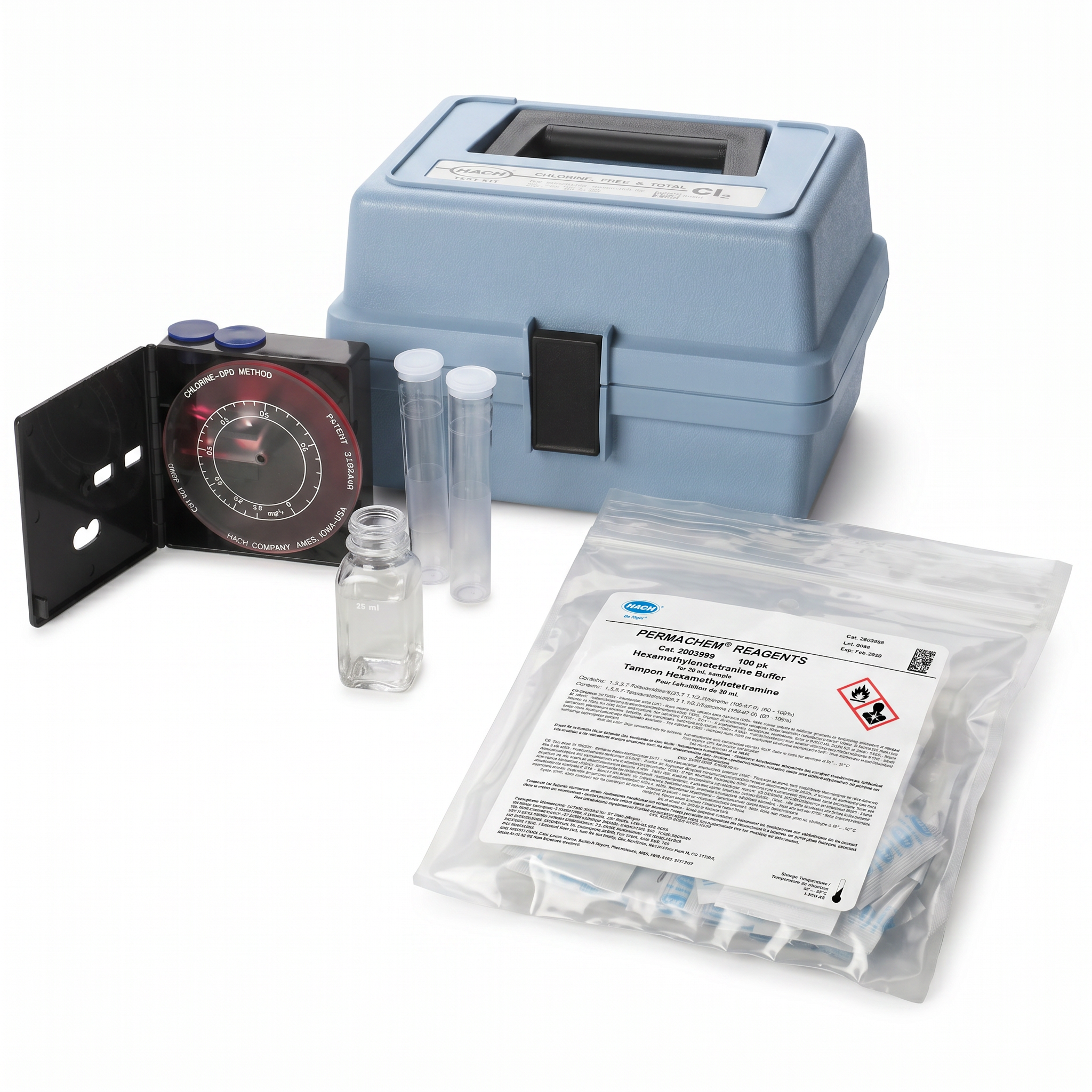 DPD Free Chlorine Reagent Powder Pillows, 25 mL, pk/100