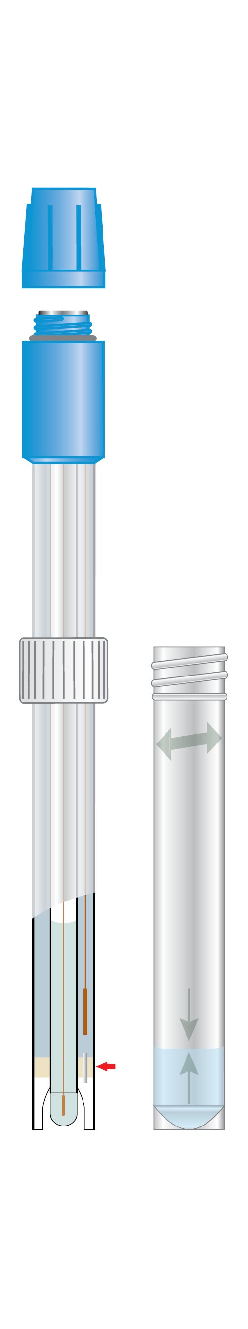 Sension+ pH gel combination electrode with screw cap S7 for clean aqueous applications.