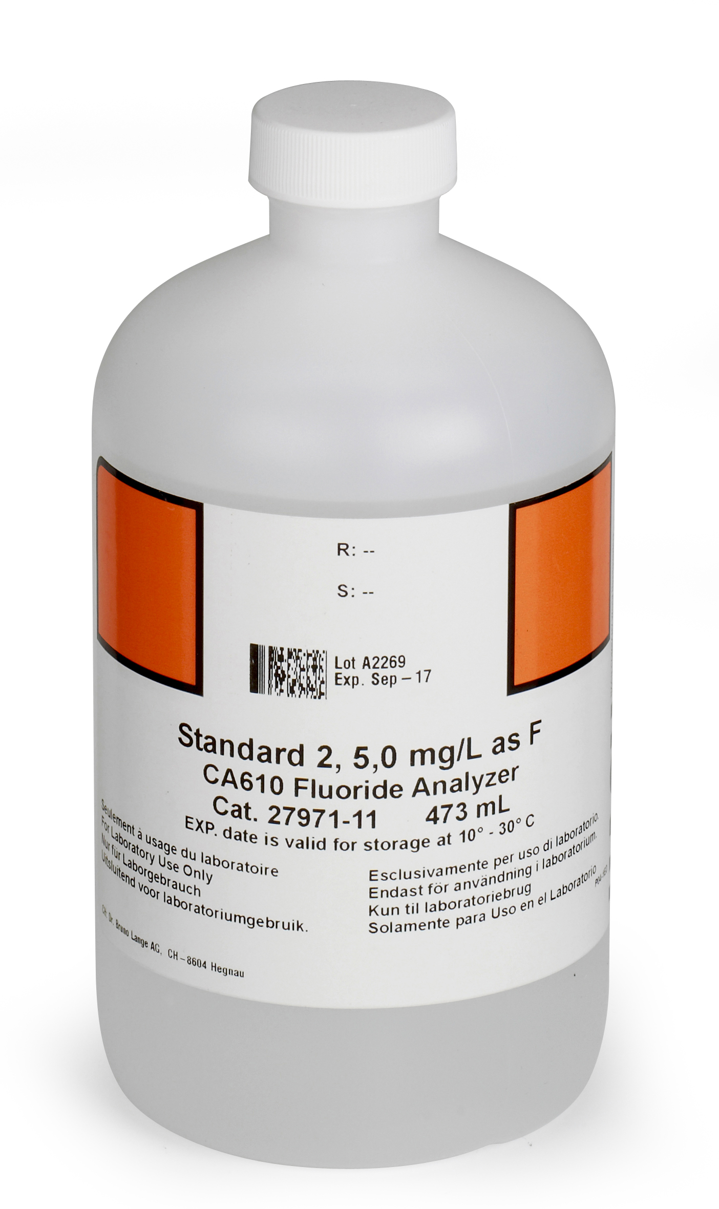 CA610 Fluoride Standard 2, 5.0 mg/L, 473 mL | Hach