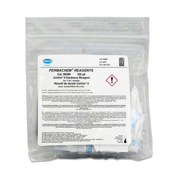 UniVer 3 Hardness reagent powder pillows, 100 pieces