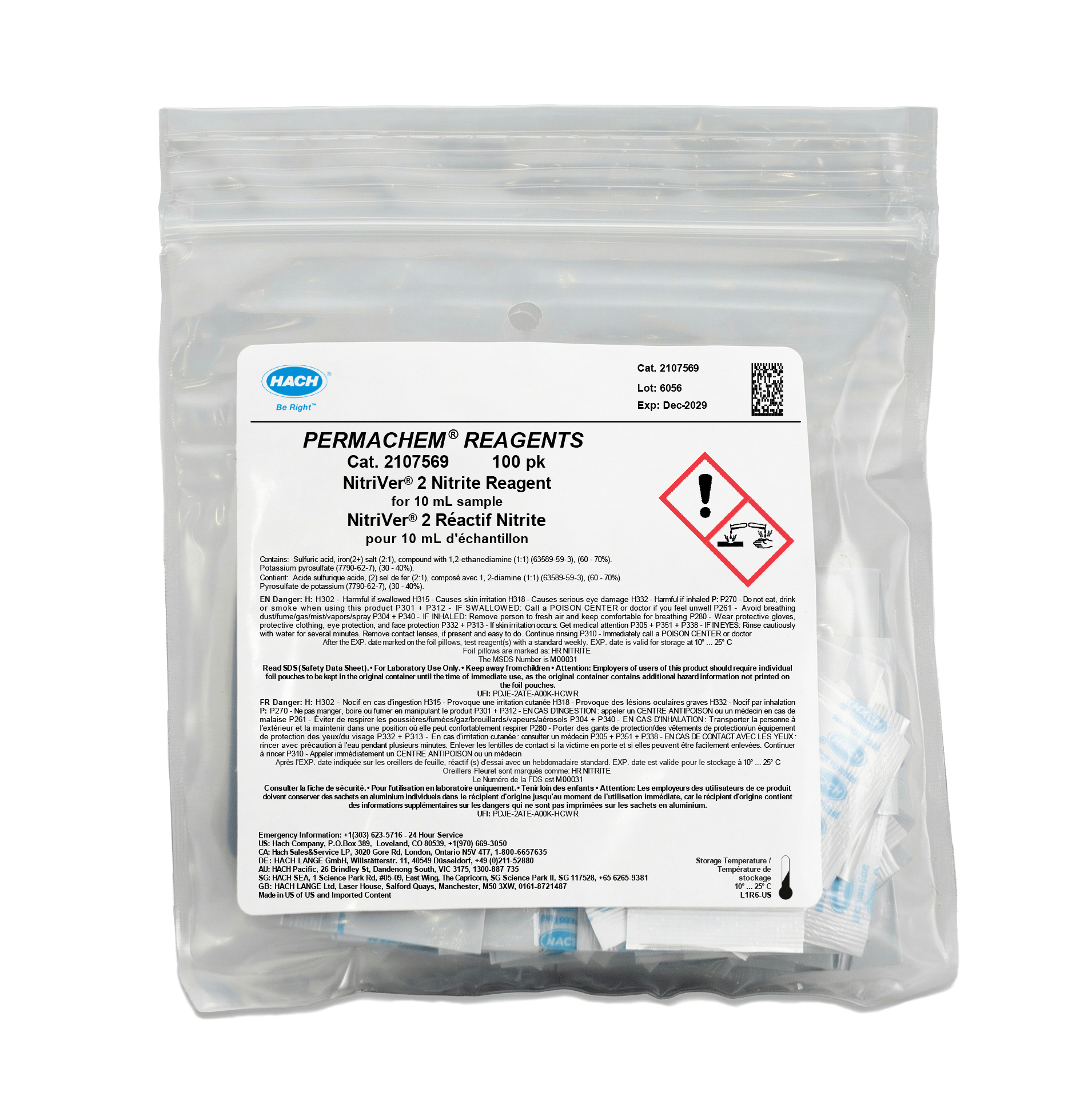 NitriVer® 3 Nitrite Reagent Powder PIllows, 10 mL, pk/100 | Hach NitriVer® 3 Nitrite Reagent Powder PIllows, 10 mL, pk/100 | Hach