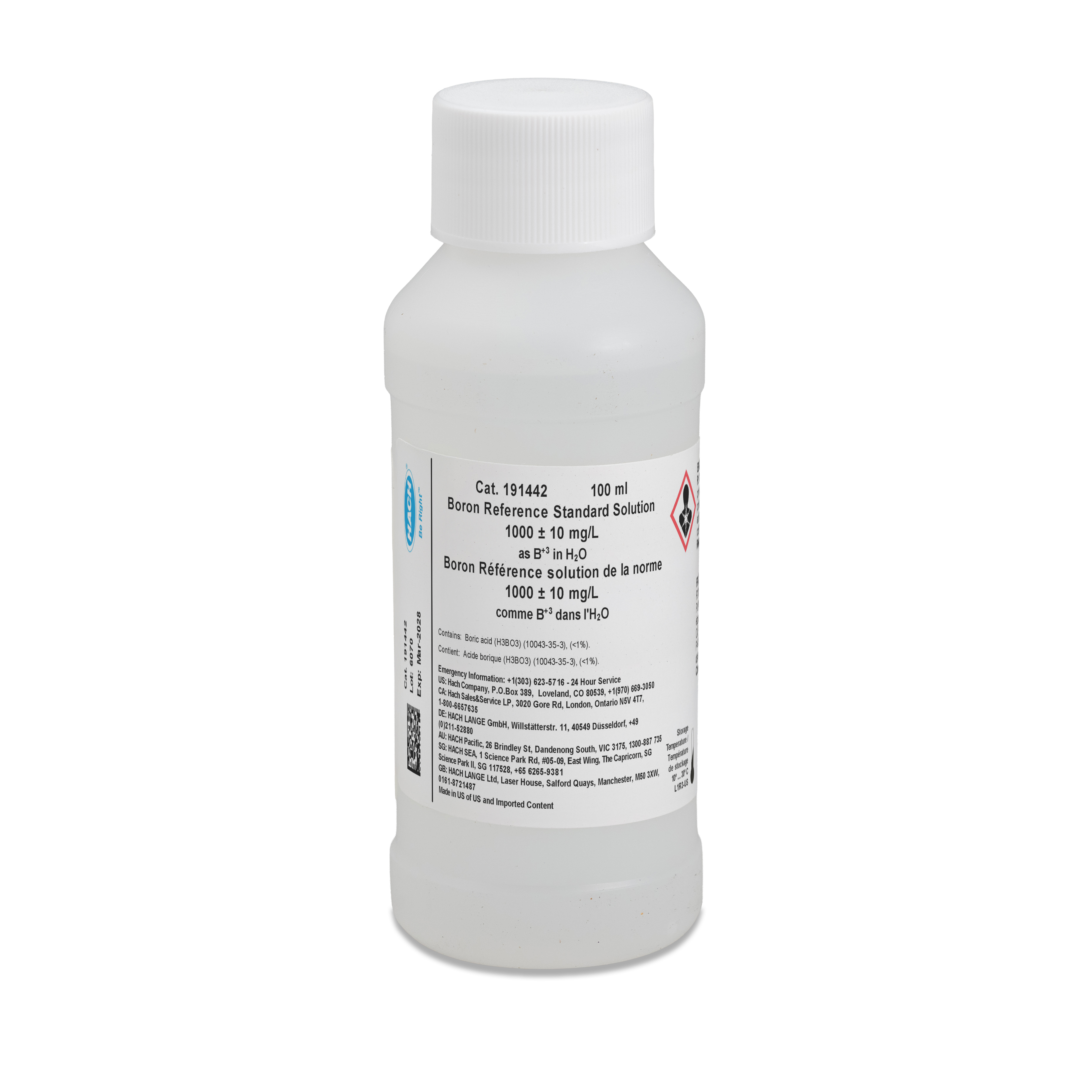Boron standard solution, 1000 mg/L as B (NIST), 100 mL