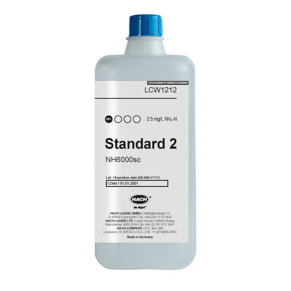NH6000sc Standard Solution 2 for Measuring Range 1, 2.5 mg/L NH₄-N, 1.65 L