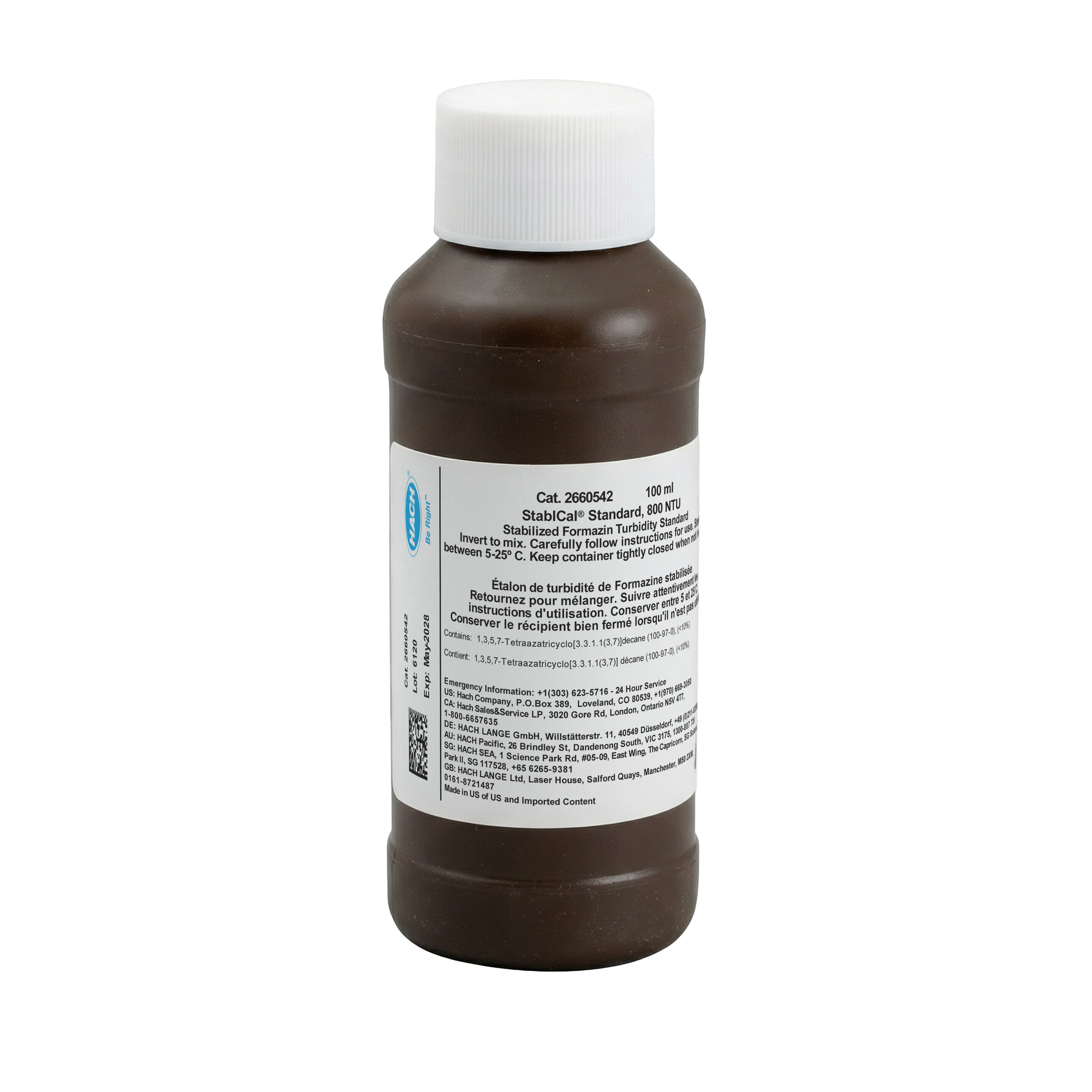Stablcal® Turbidity Standard, 800 NTU, 100 mL