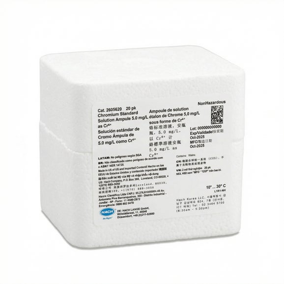 Chromium, Hexavalent, Standard Solution, 5 mg/L as Cr6+ (NIST), pk/20 - 2-mL PourRite™ Ampule