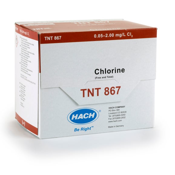 Free and Total Chlorine TNTplus Vial Test (0.05-2.00 mg/L Cl₂), 24 Tests