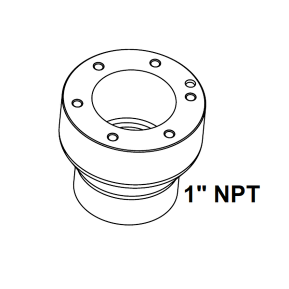 Flange Adapter, straight, 1", for E-chem and LDO sc Sensors