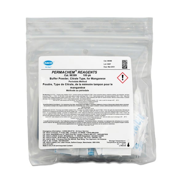 Citrate Buffer Powder Pillows for Manganese, 25 mL, pk/100