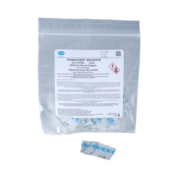 DPD Free Chlorine Reagent Powder Pillows, 5 mL, pk/50