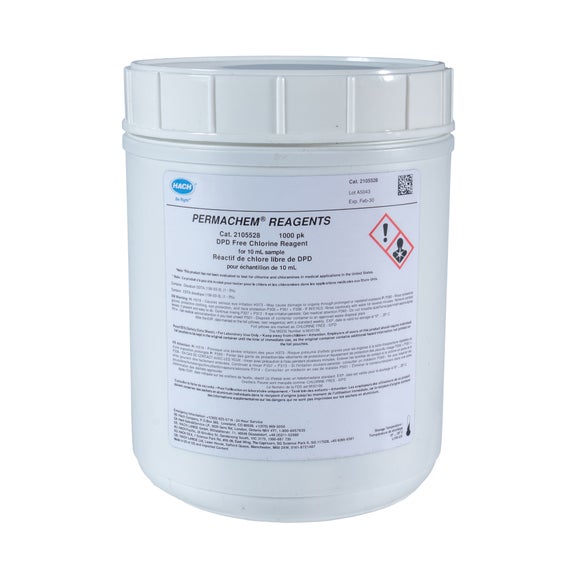 Free Chlorine DPD Reagent Powder Pillows, 10 mL, pk/1000