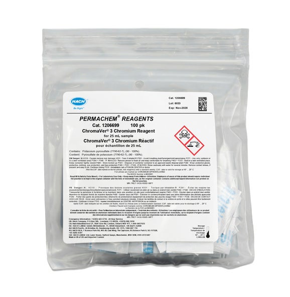 ChromaVer® 3 Chromium Reagent Powder Pillows, 25 mL, pk/100