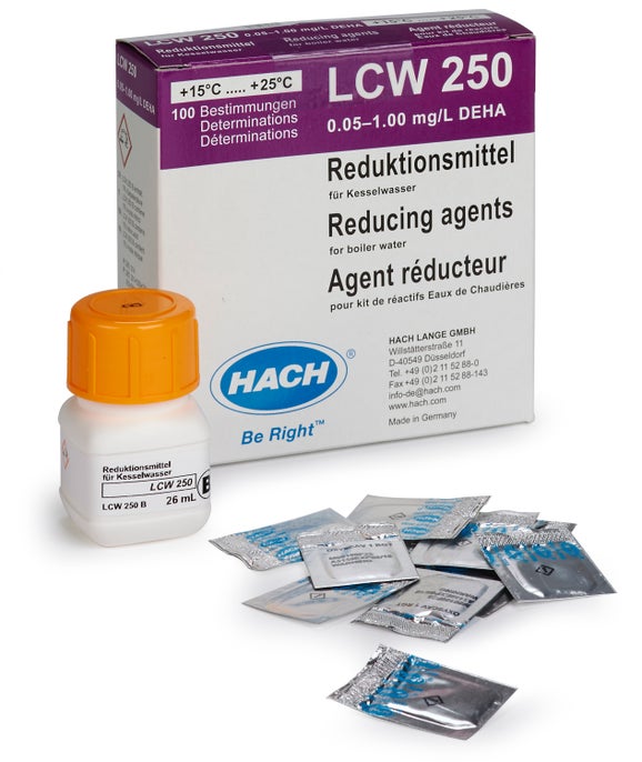 Reducing agent for boiler water reagent set