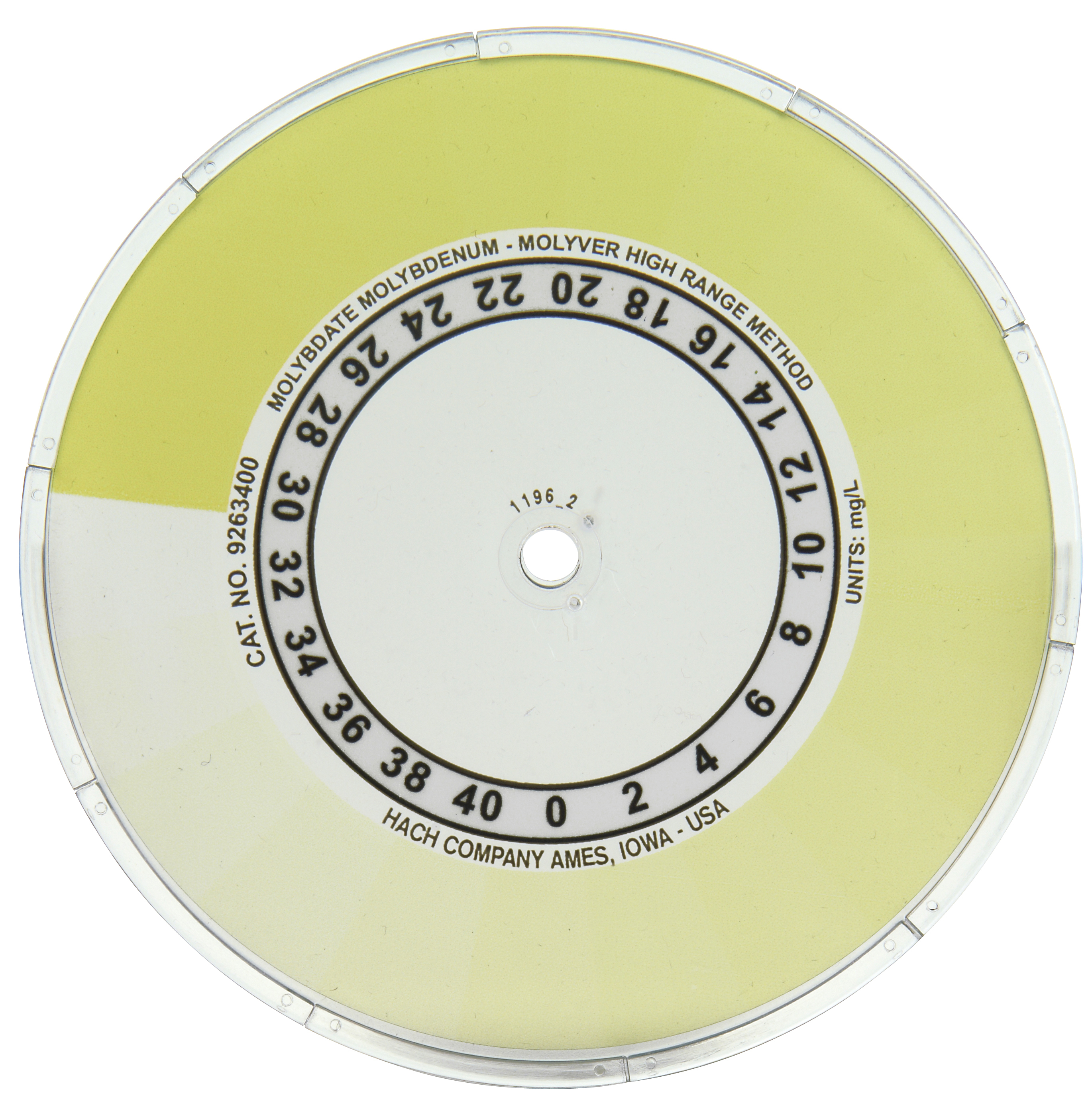 Molybdate Molybdenum Color Disc, 0-40 mg/L as Mo | Hach