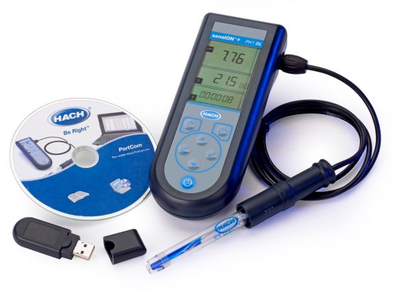 Sension+ PH1 DL Portable pH Meter with Data Logger, Field Kit with Electrode for General Puroposes